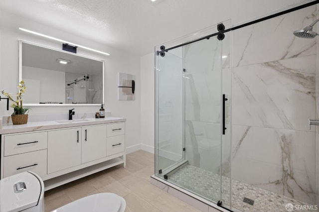 226 Rutledge St, San Francisco, CA 94110 - bathroom featuring a marble finish shower, vanity, and toilet
