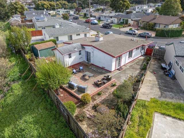 aerial view featuring a residential view