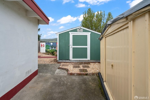 view of shed