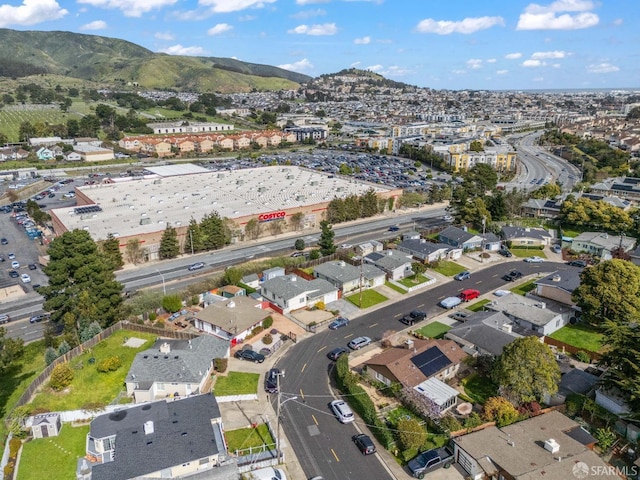 bird's eye view featuring a mountain view