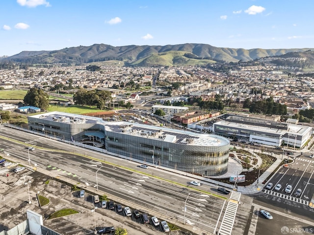 aerial view featuring a mountain view