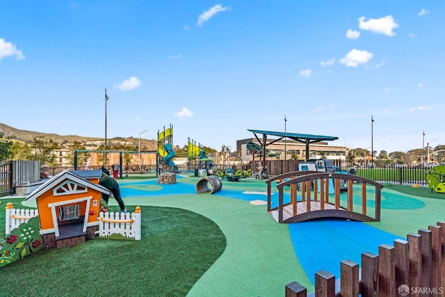 community playground with fence