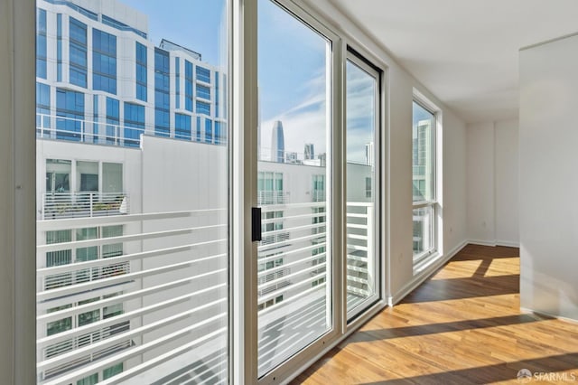 balcony with a view of city