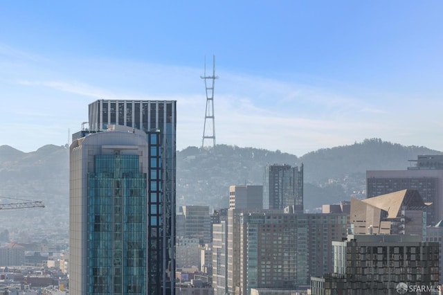 view of city featuring a mountain view