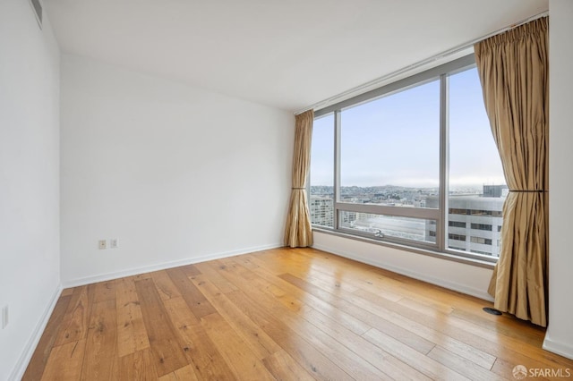 empty room featuring light hardwood / wood-style floors