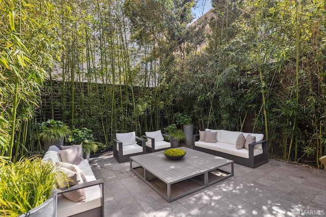 view of patio / terrace featuring an outdoor hangout area