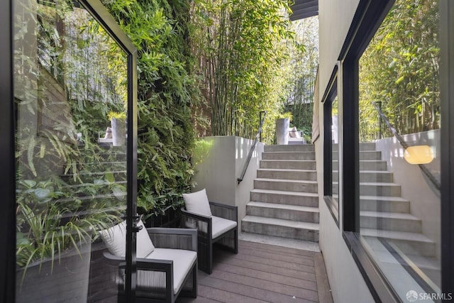 exterior space featuring stairs