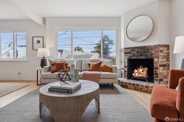 75 Lurline St, San Francisco, CA 94122 - living area with wood finished floors, healthy amount of natural light, and a fireplace