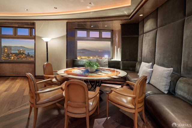 947 Green St Unit 6, San Francisco, CA 94133 - dining space with wood finished floors and a raised ceiling