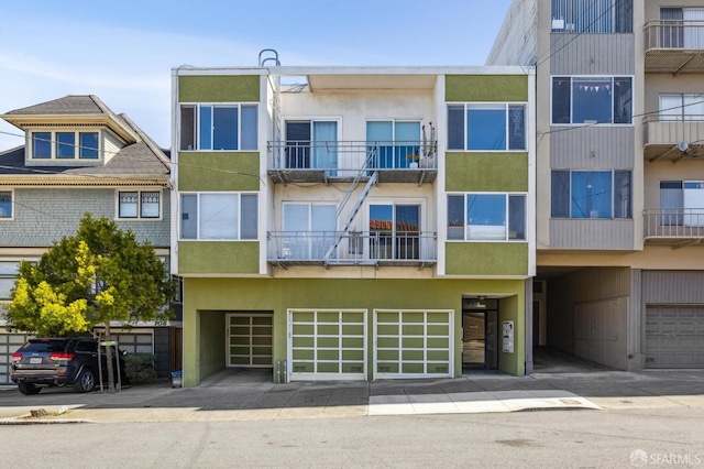 view of property with a garage