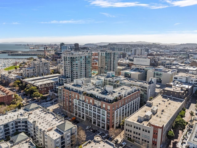 property's view of city featuring a water view