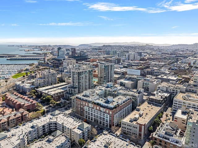 property's view of city featuring a water view