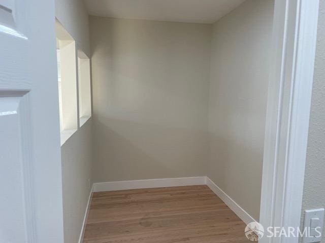 interior space with light hardwood / wood-style flooring