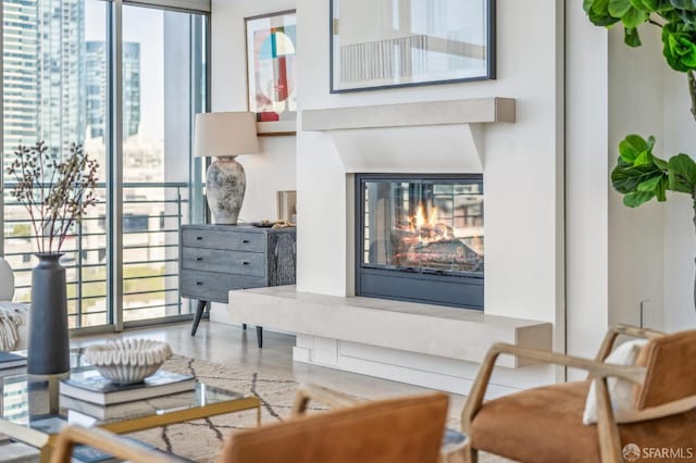 living area featuring plenty of natural light