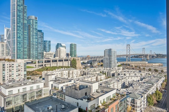 property's view of city with a water view