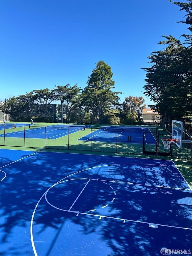 view of sport court with tennis court