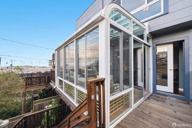 view of unfurnished sunroom