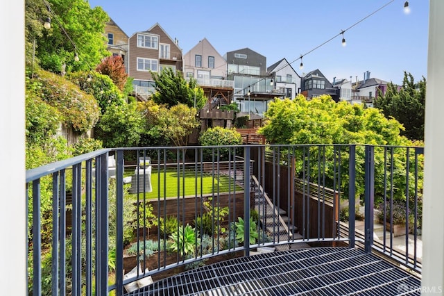 balcony featuring a residential view