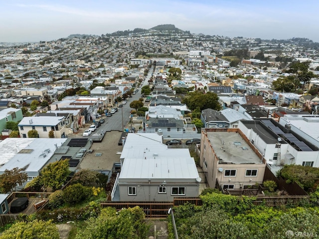 bird's eye view with a residential view and a mountain view
