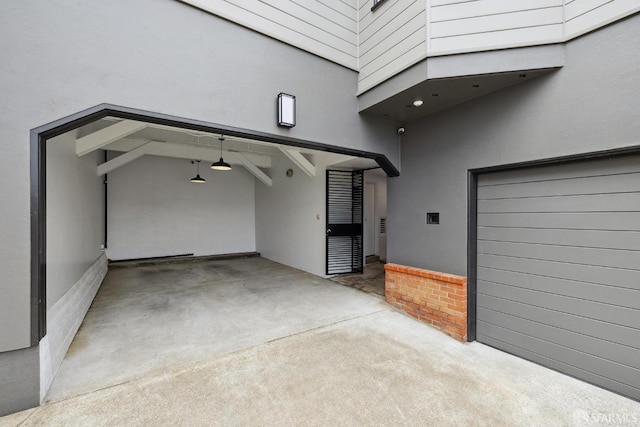 view of garage