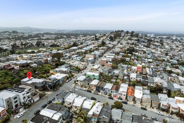 bird's eye view with a residential view