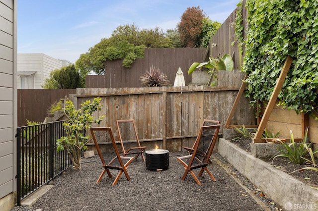 view of patio with a fenced backyard