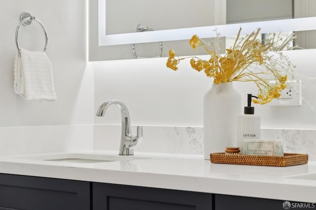 interior details with vanity