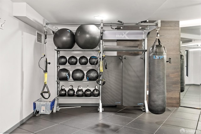 exercise area featuring visible vents