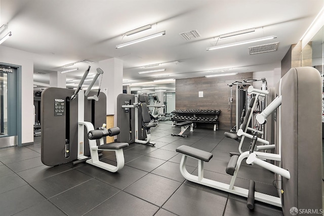 exercise room with visible vents