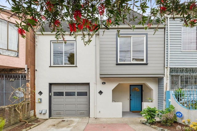 view of property with a garage