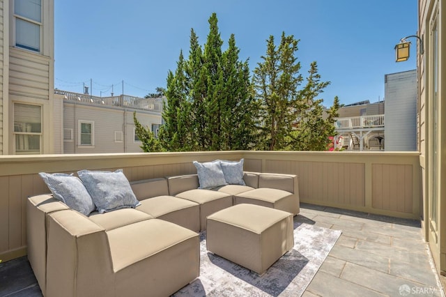 view of patio featuring outdoor lounge area