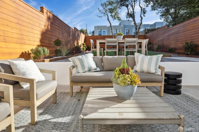 view of patio with an outdoor hangout area