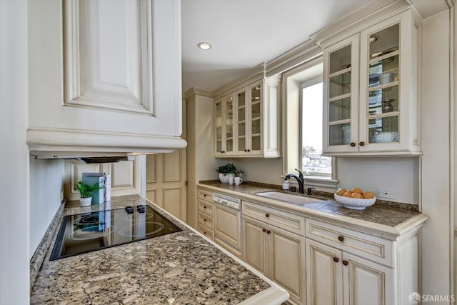 1190 Sacramento St Unit 6, San Francisco, CA 94108 - bar with a sink, recessed lighting, and black electric stovetop