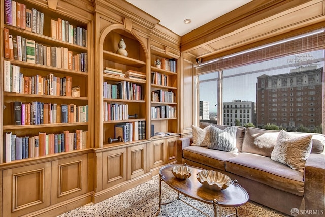 1190 Sacramento St Unit 6, San Francisco, CA 94108 - sitting room with built in shelves