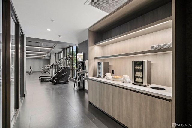 workout area with visible vents
