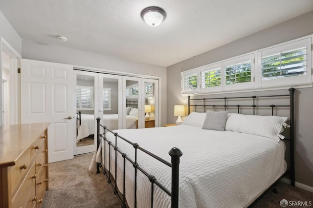 bedroom featuring carpet floors and a closet