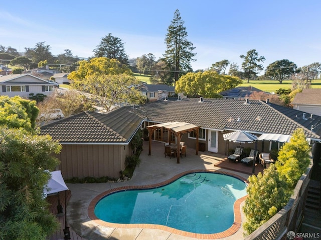 view of pool featuring a patio area