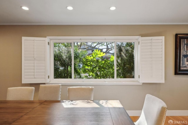 view of dining room