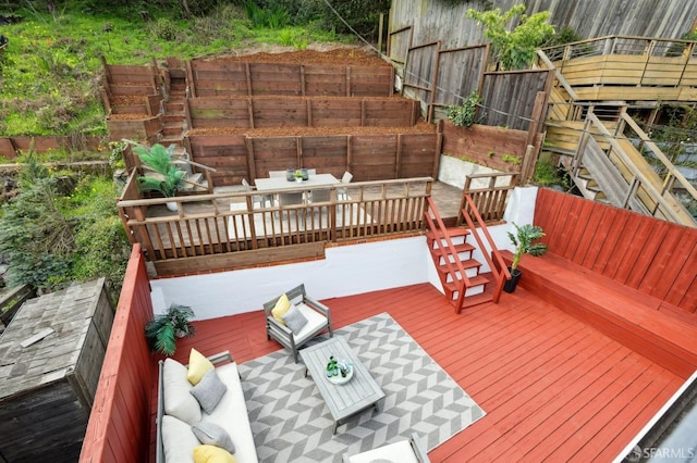 deck featuring fence