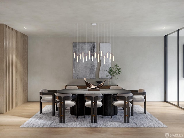 dining area featuring light hardwood / wood-style flooring