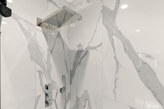 4038 18th St, San Francisco, CA 94114 - bathroom view of a marble finish shower and recessed lighting