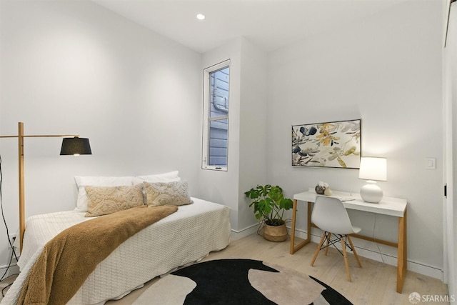 4038 18th St, San Francisco, CA 94114 - bedroom with wood finished floors, recessed lighting, and an office area