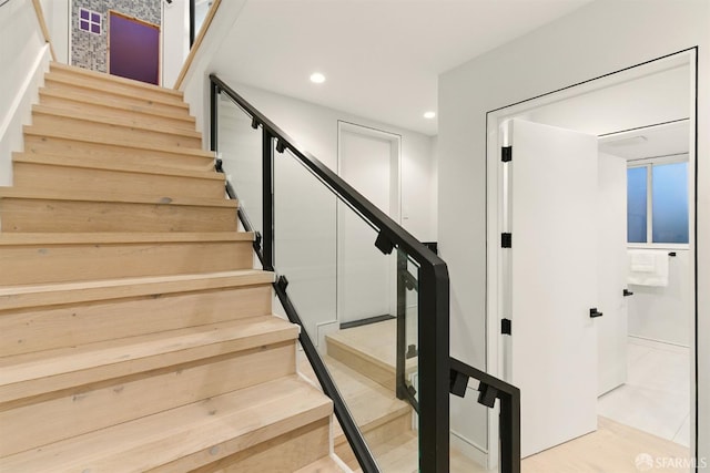 4038 18th St, San Francisco, CA 94114 - staircase featuring recessed lighting