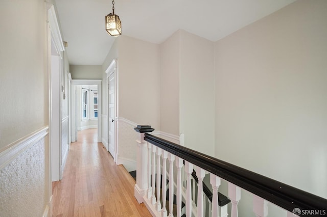 hall featuring light wood-type flooring