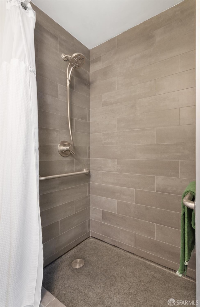 bathroom featuring walk in shower