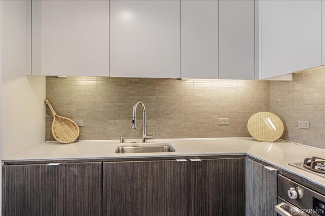 kitchen with modern cabinets and a sink