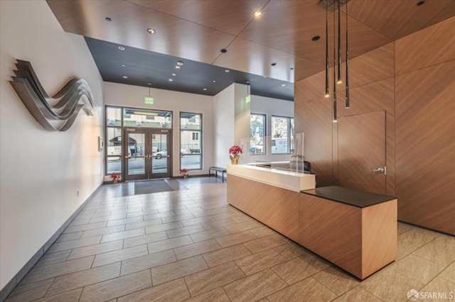 reception area featuring french doors