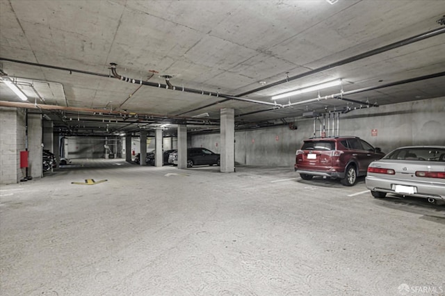 view of parking garage