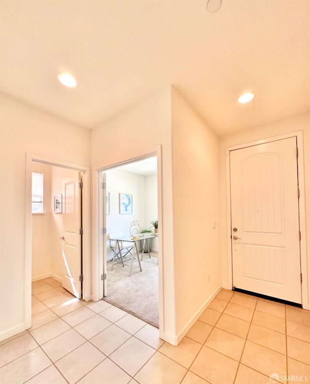 view of tiled foyer entrance