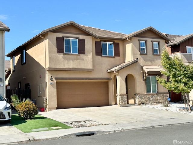 view of front of house featuring a garage